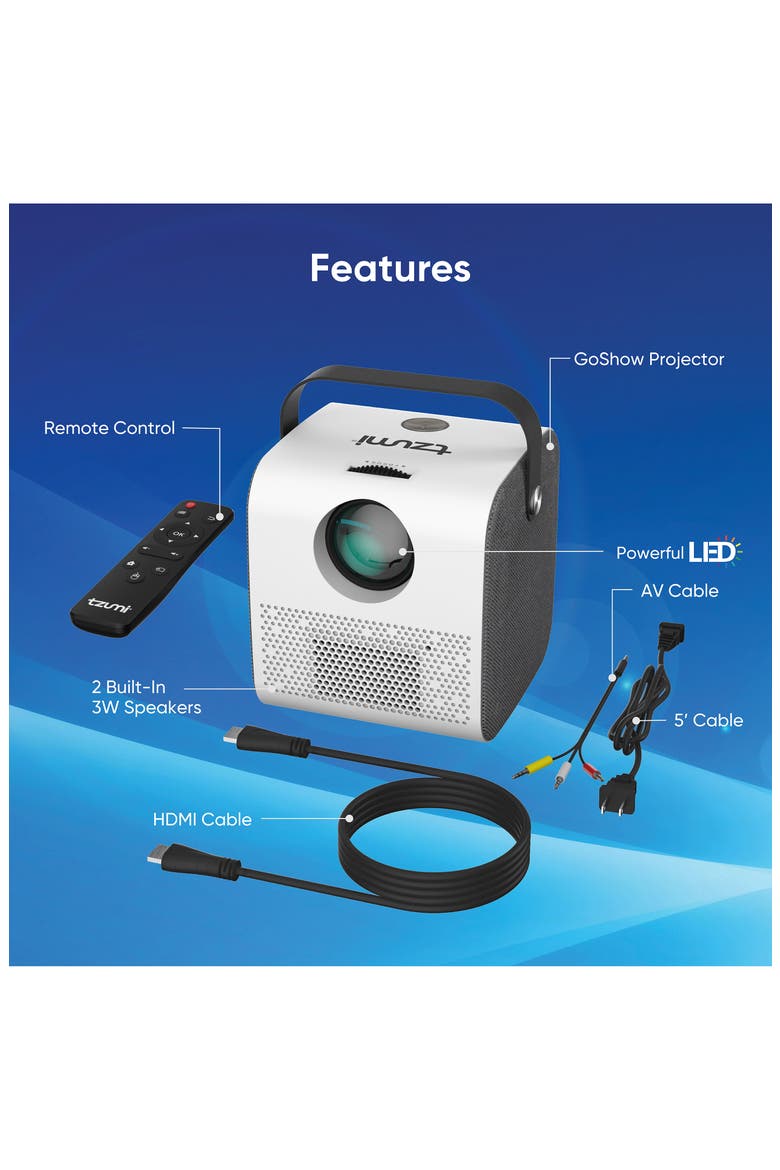 GoShow LED WiFi Projector, Alternate, color, WHITE