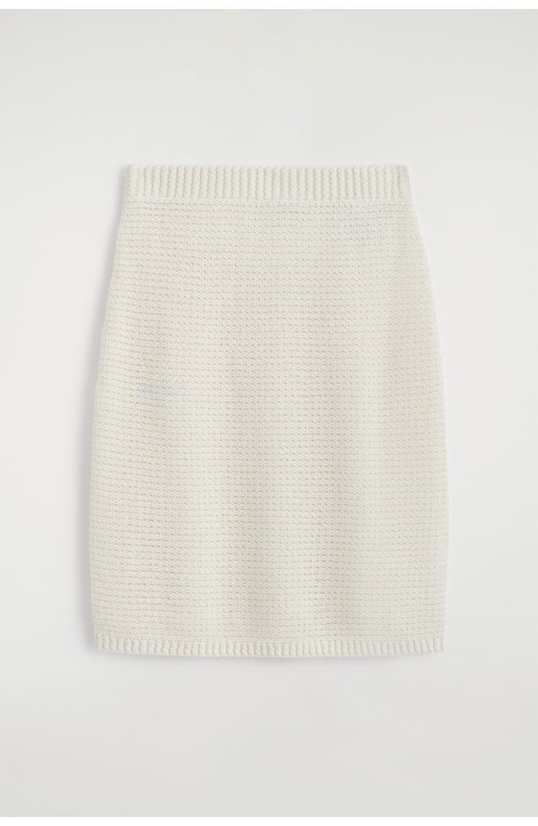 COS Textured Knitted Cotton Mini Skirt, Alternate, color, White