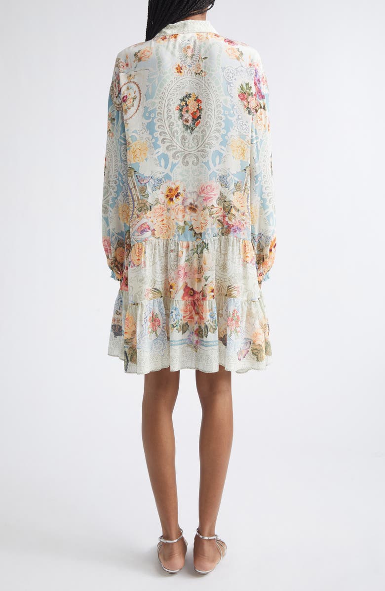 Camilla Floral Print Long Sleeve Silk Shirtdress, Alternate, color, A Taste For Lace