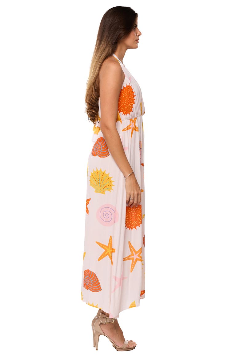 Halter Cover-Up Dress, Alternate, color, CORAL