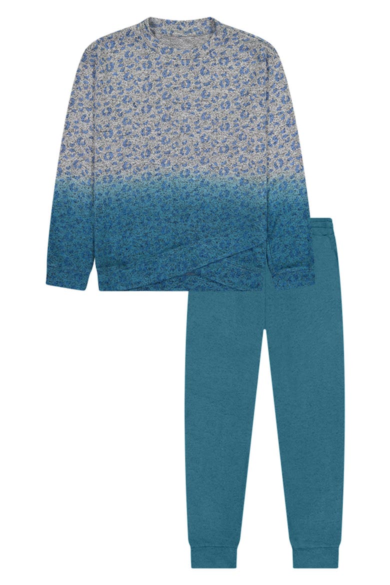 Hacci Sweatshirt & Leggings 2-Piece Set, Main, color, GREY TIE DYE