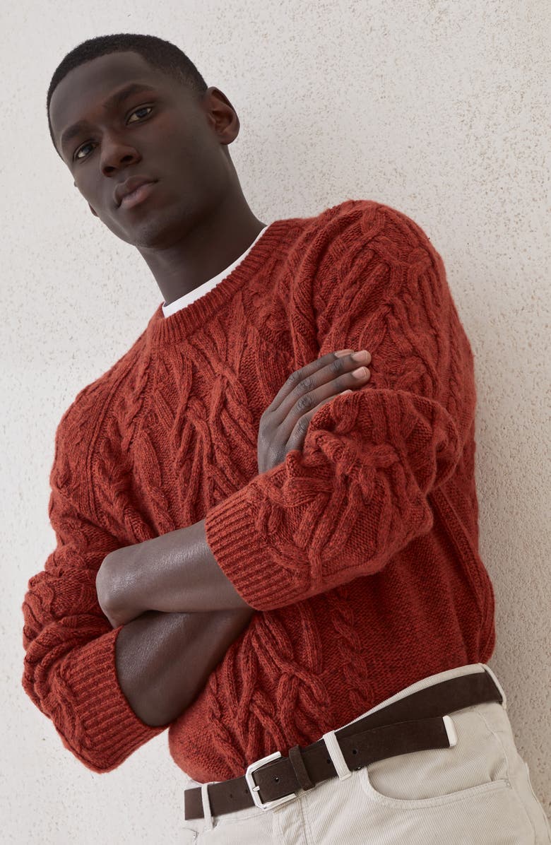 Brunello Cucinelli Cable knit sweater, Alternate, color, Orange