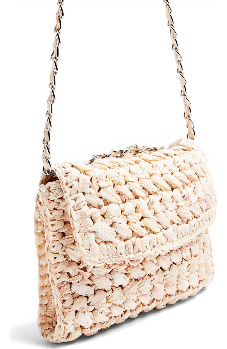 Topshop Fiji Woven Straw Shoulder Bag, Alternate, color,