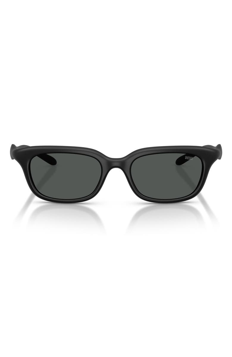 DIESEL<sup>®</sup> DL3013U 50mm Square Sunglasses, Main, color, Matte Black / Dark Grey