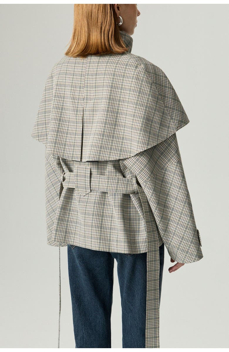Nocturne Belted Glen Check Cape Trench, Alternate, color, Multi-Colored