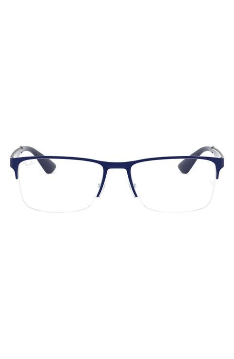 54mm Semi Rimless Rectangular Optical Glasses
