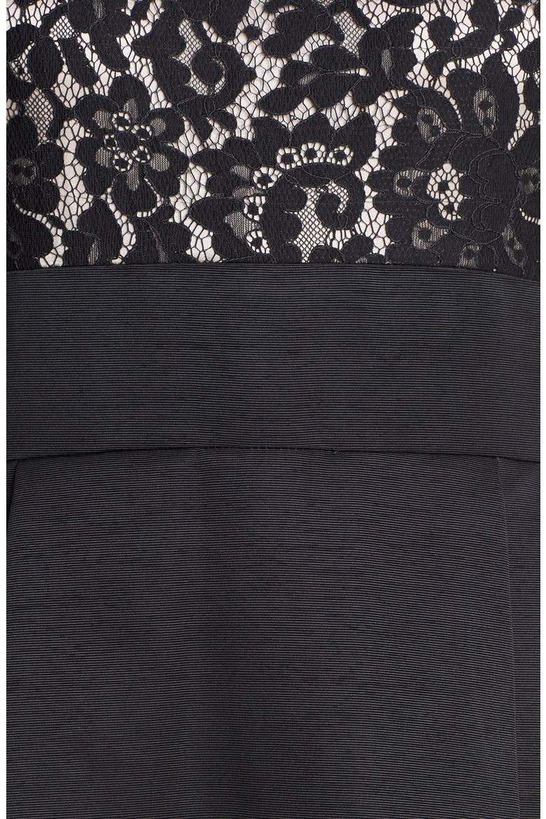 Mixed Media Fit & Flare Dress, Alternate, color, BLACK