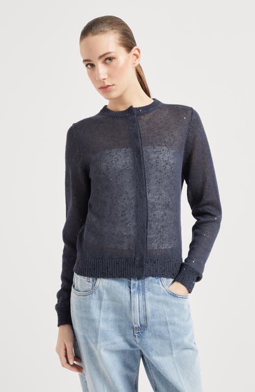 Brunello Cucinelli Linen And Silk Cardigan In Moonlight
