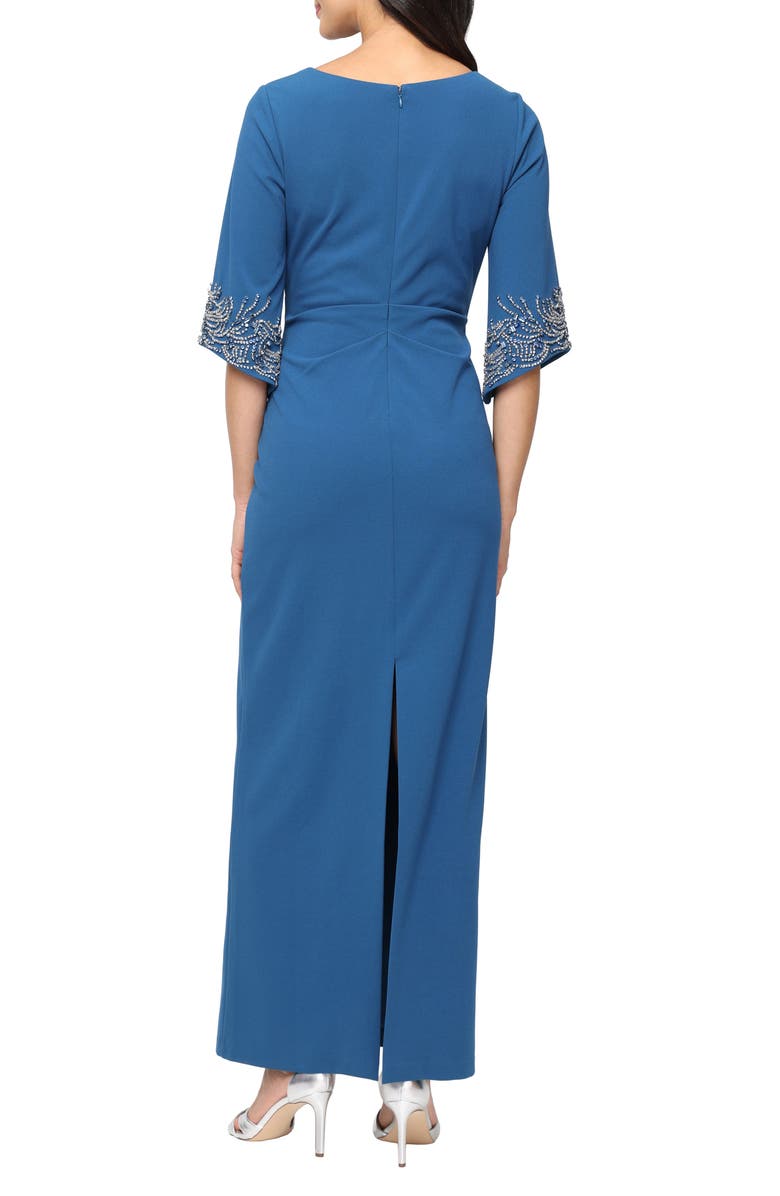 Alex Evenings Embellished Stretch Crepe Column Gown, Alternate, color, 