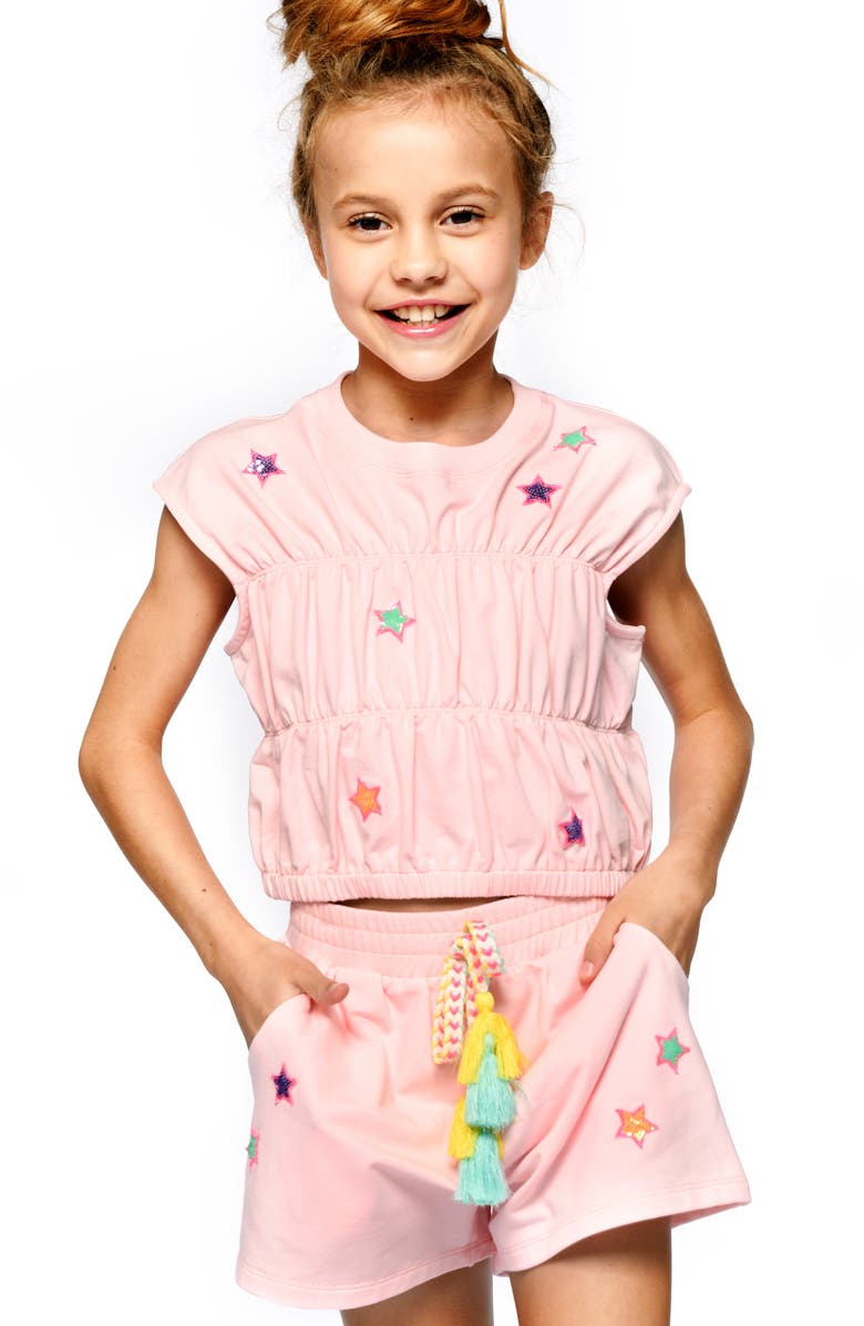 Hannah Banana Kids' Star Embroidered Shorts, Alternate, color,