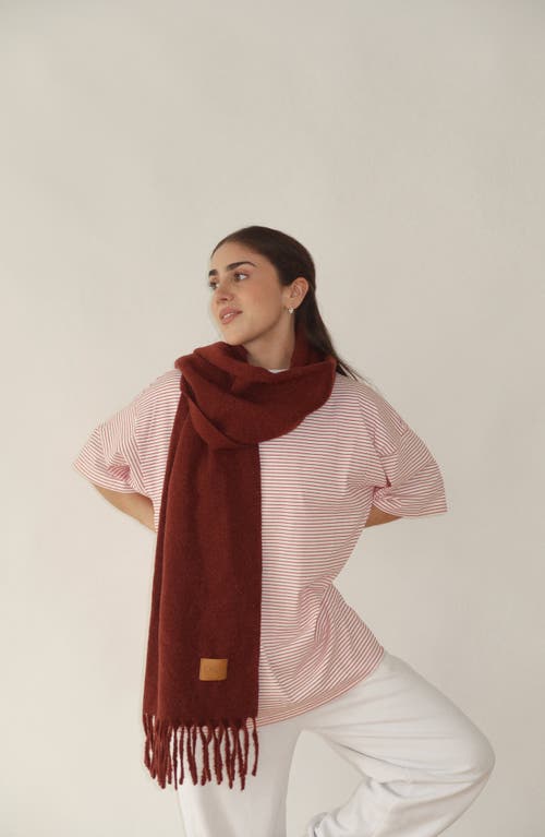 Joiana Jewelry Sweater Scarf In Burgundy