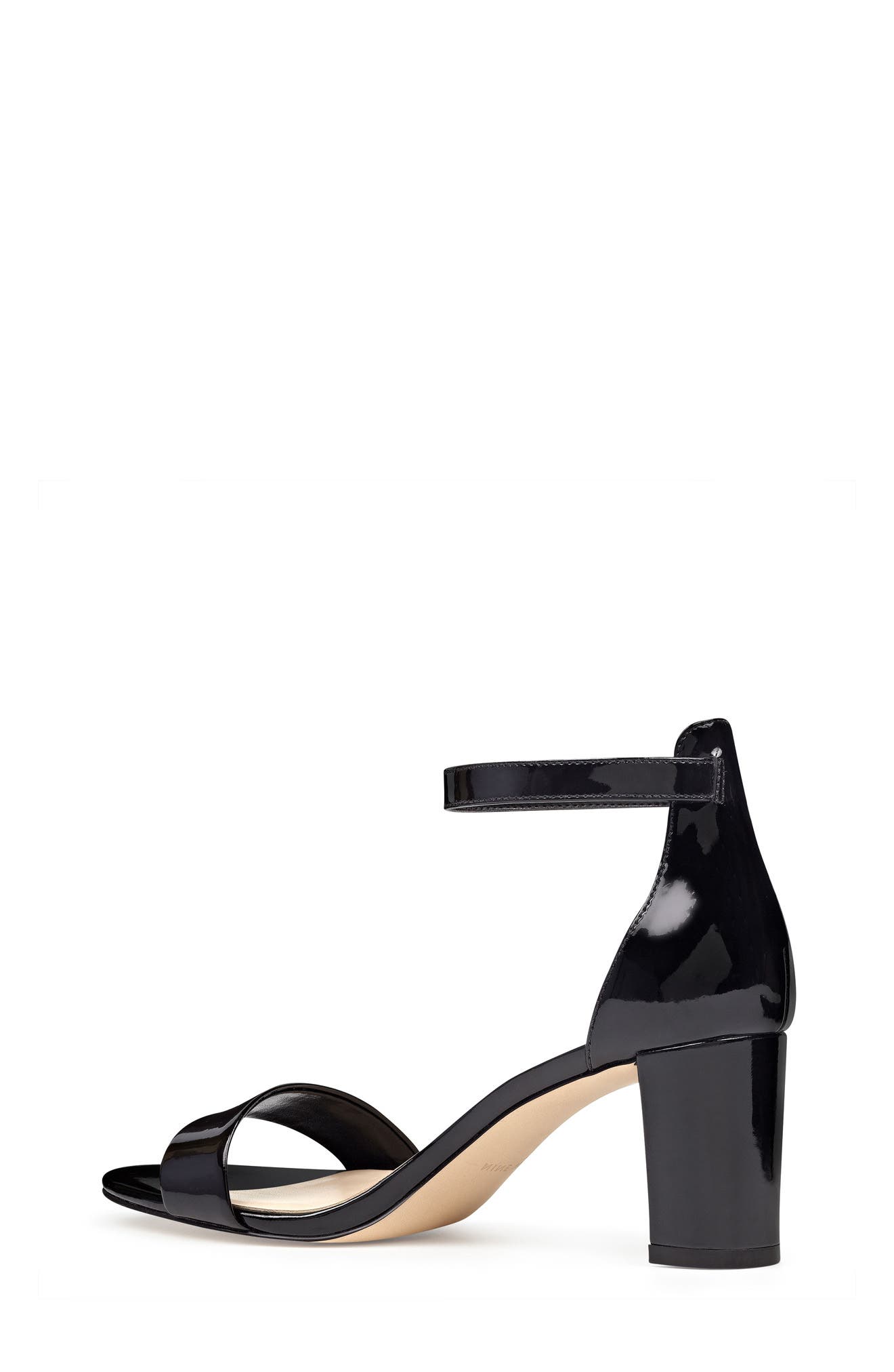 Nine West Pruce Ankle Strap Sandal, Alternate, color, Black Patent