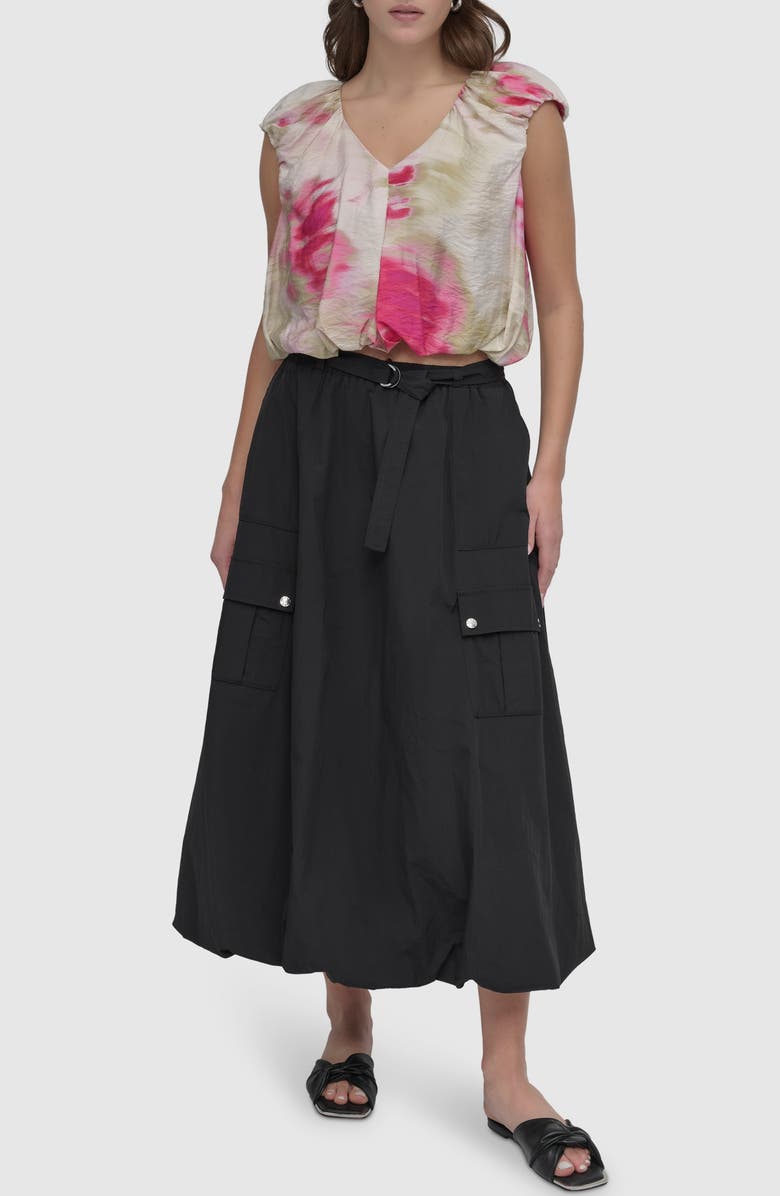 DKNY Printed Rumple Voile Top, Alternate, color, May Watercolor