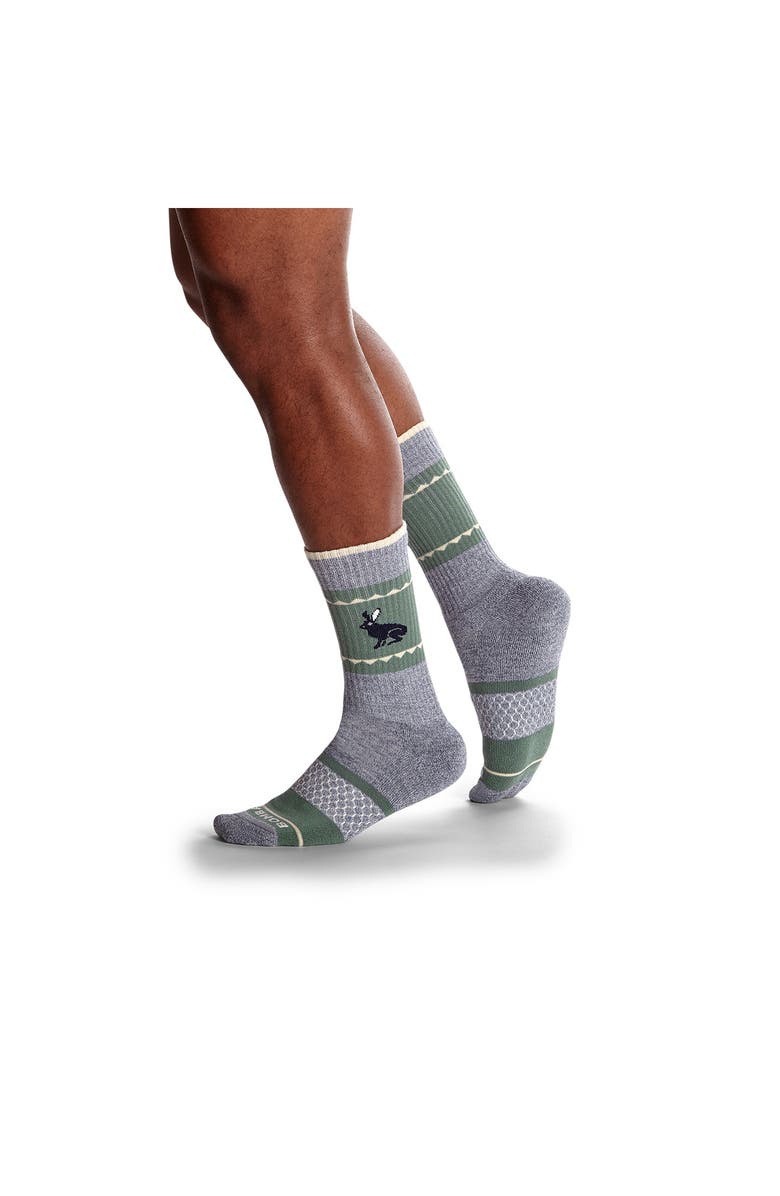 Bombas Placed Hare Marl Merino Wool Blend Crew Socks, Alternate, color, 
