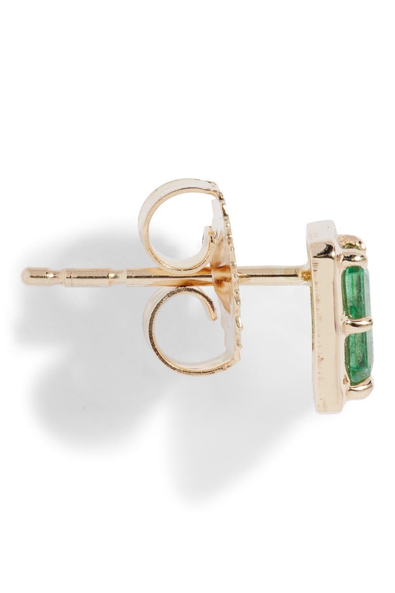 Dew Drop Melia Carré Emerald Stud Earrings, Alternate, color, GREEN GOLD