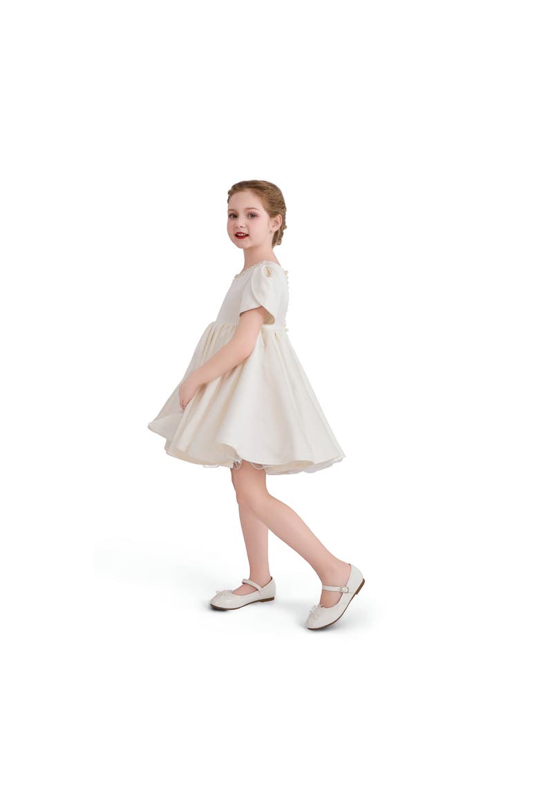 Ivory Pearl-Accented Occasion Dress, Alternate, color, Ivory