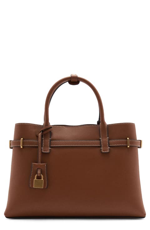 Padlock Detail Faux Leather Shopper Bag