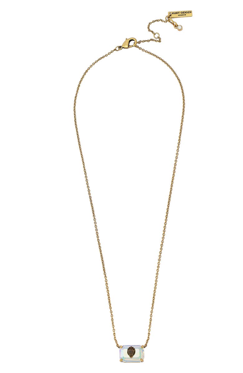 Kurt Geiger London Emerald Cut Pendant Necklace, Alternate, color, Crystal Abalone