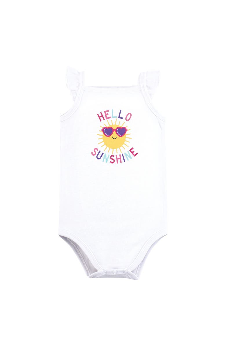 Hudson Baby Coordinated Bodysuit Outfit with Shorts and Socks, Alternate, color, Hello Sunshine Sunglasses