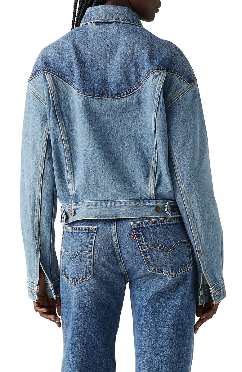 Levi's<sup>®</sup> Shrunken '90s Western Denim Trucker Jacket, Alternate, color,