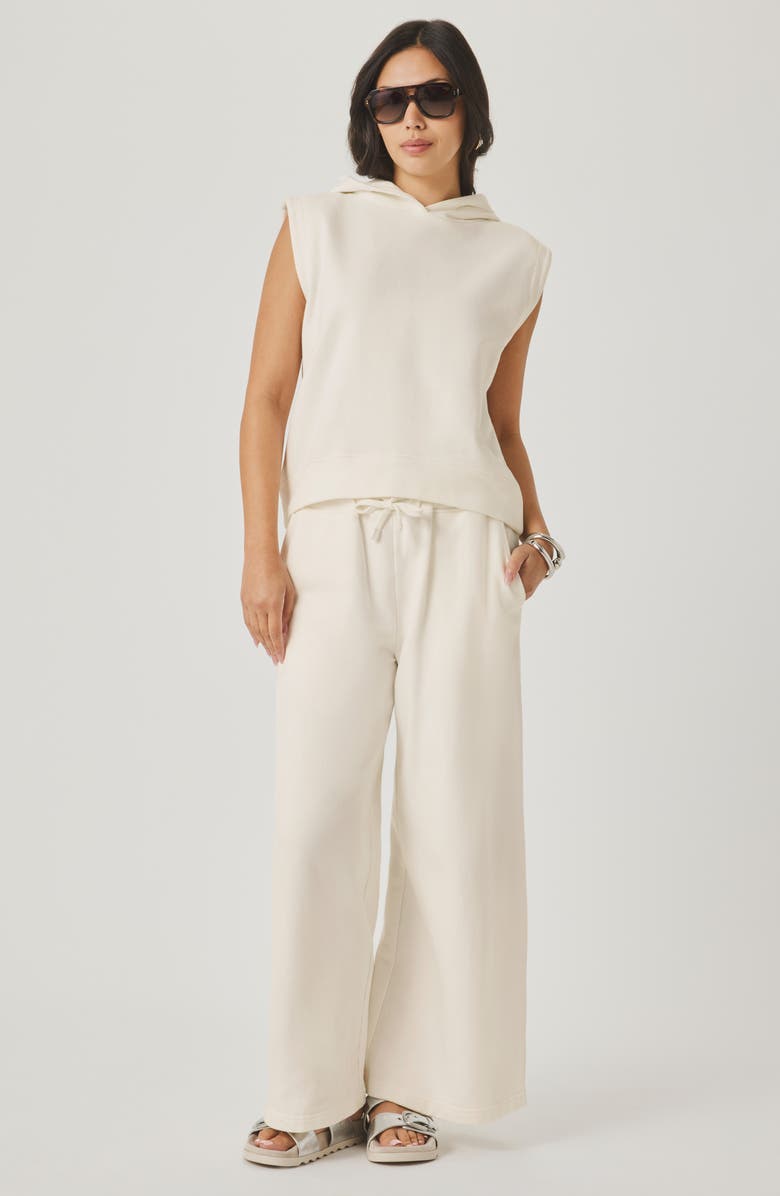 Splendid Greta Terry Sleeveless Hoodie, Alternate, color, Shell White