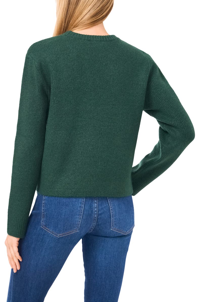 CeCe Embellished Bow Sweater, Alternate, color, Windsor Moss
