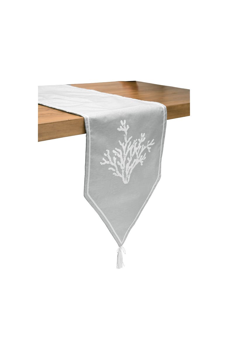 Seafoam Blue Coral Dining Table Runner, Alternate, color, Blue