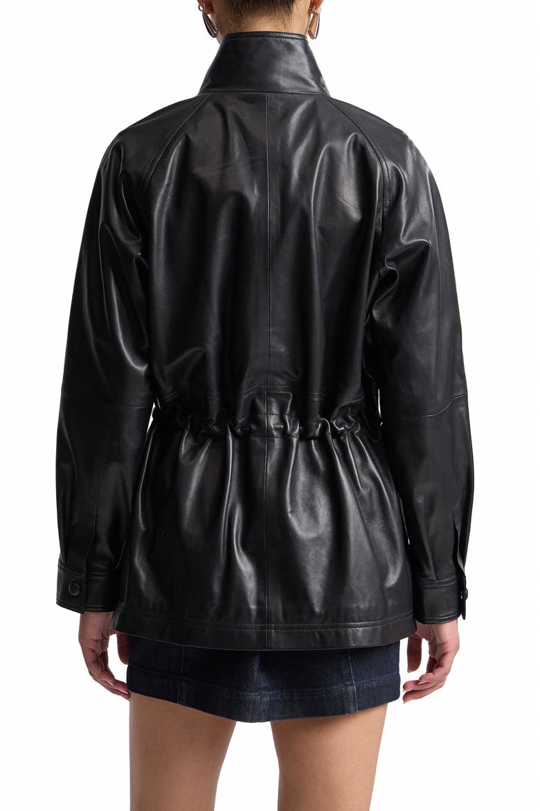 Slouchy Leather Jacket, Alternate, color, BLACK