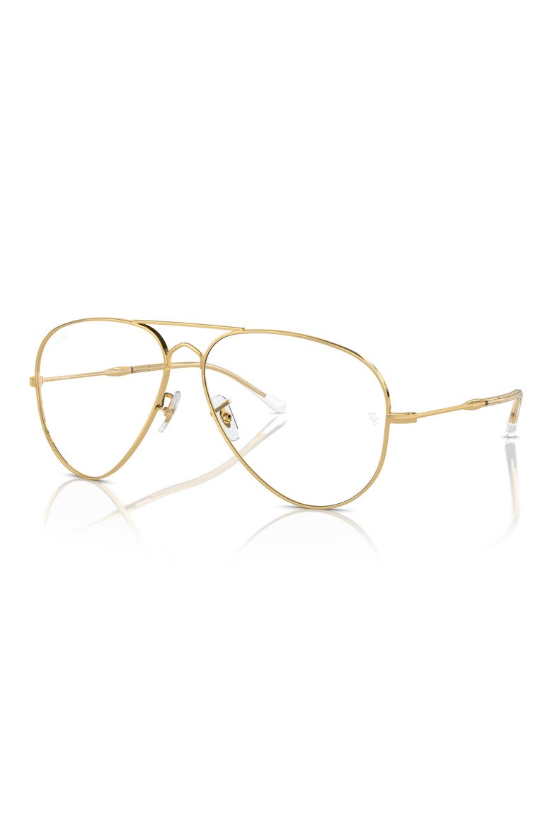 Old Aviator 62mm Polarized Oversize Pilot Sunglasses, Alternate, color, GOLD / CLEAR