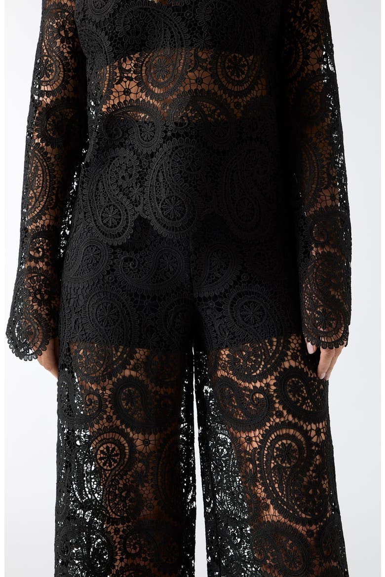 Grace Lace Wide Leg Pants, Alternate, color, JBLACK-BLACK