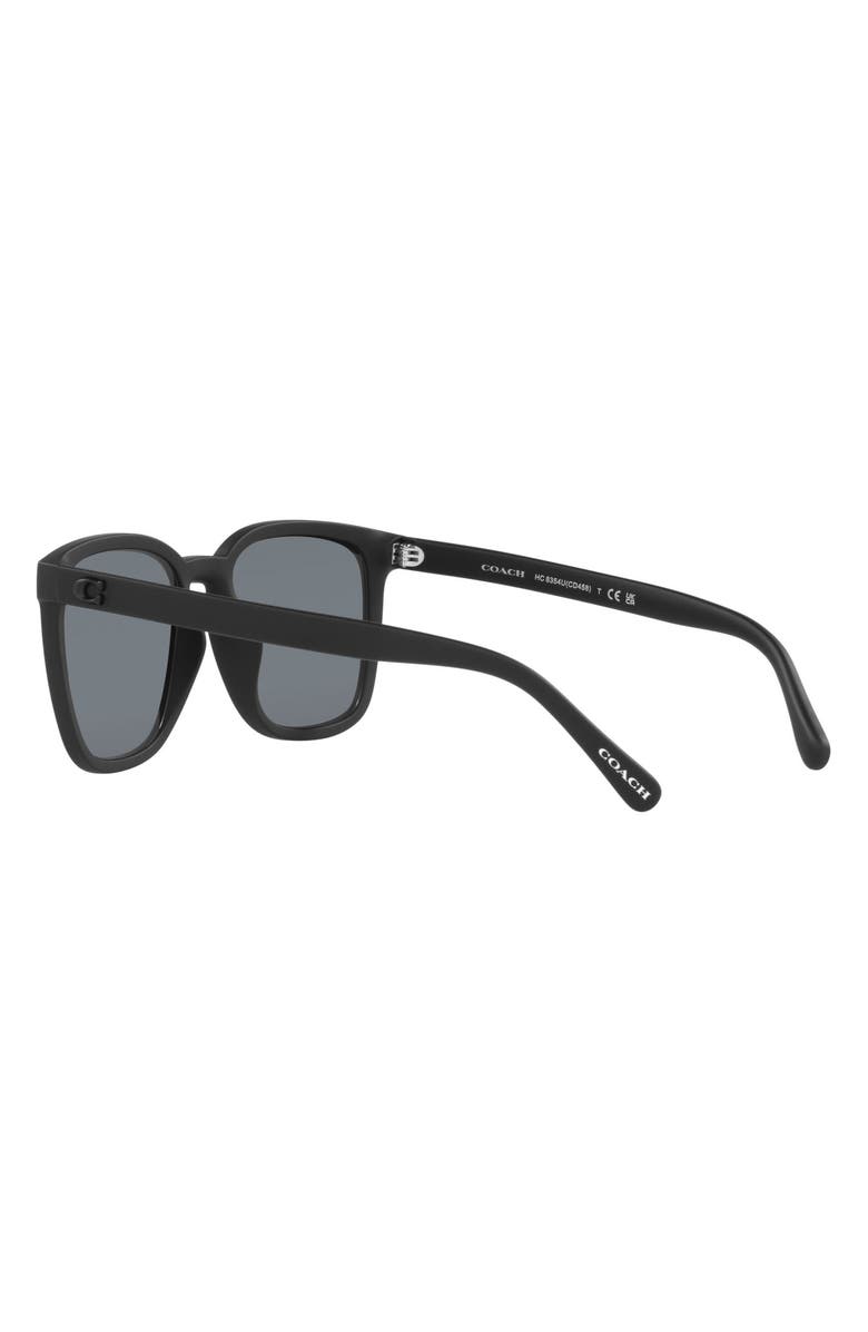COACH 56mm Square Sunglasses, Alternate, color, Rubber Black