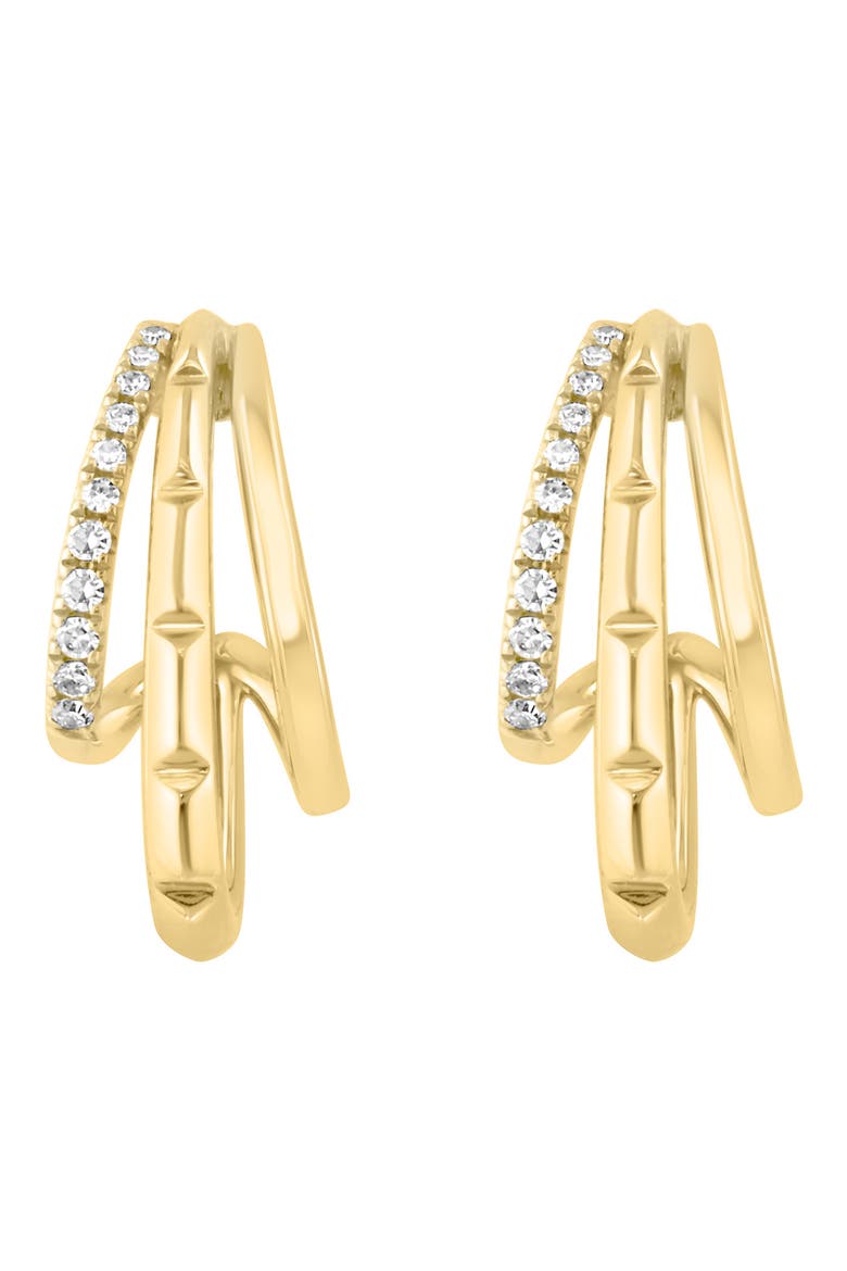Diamond Hoop Earrings, Alternate, color, GOLD