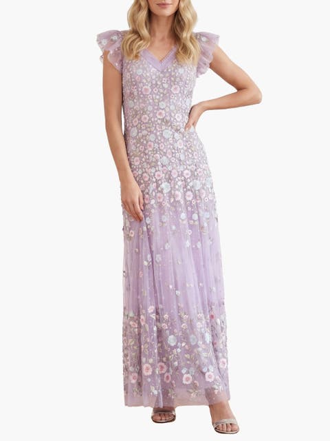 Ethereal Blooms Short Sleeve Ankle Gown