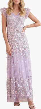 Needle & Thread Ethereal Blooms Short Sleeve Ankle Gown