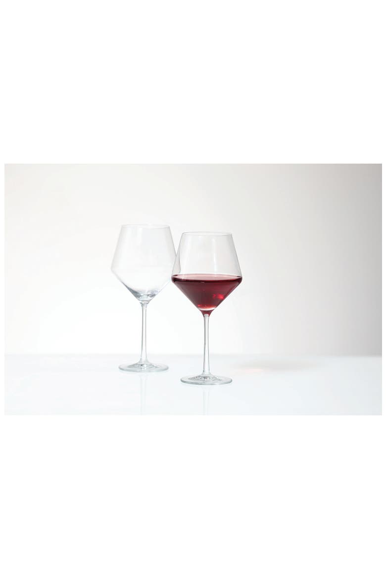 Pure Set of 6 Burgundy Wine Glasses, Alternate, color, CLEAR