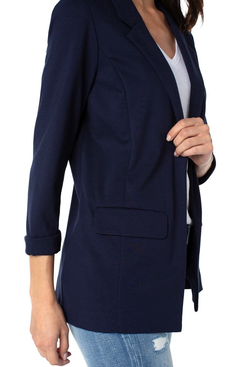 Princess Detail Unlined Boyfriend Blazer, Alternate, color, CADET BLUE