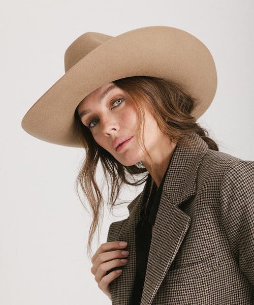 Gigi Pip Lane Brick Top Western Hat In Brown