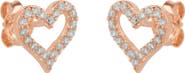 Spero London Heart Sterling Silver Stud Earrings