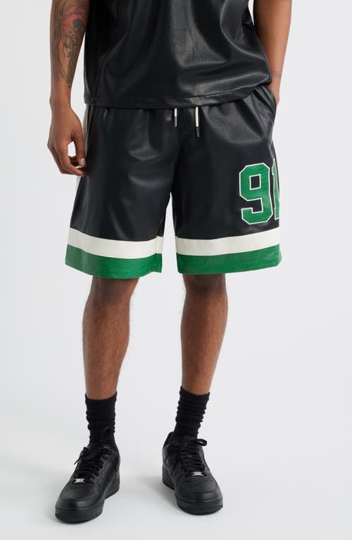 Criminal Damage Stadium Faux Leather Shorts
