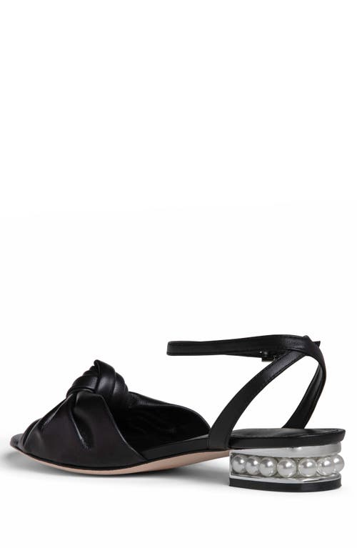 Allegra James Mina Leather Knot Sandal In Black