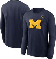 Jordan Brand Men's Jordan Brand Navy Michigan Wolverines Primary Logo Long Sleeve T-Shirt