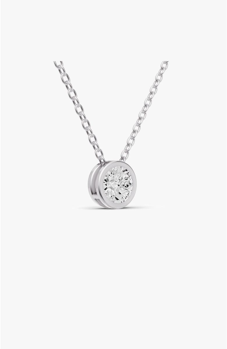 SEREIA OFFICIAL 14K Gold 1 ct Round Bezel Pass-Thru Pendant, Alternate, color, White Gold