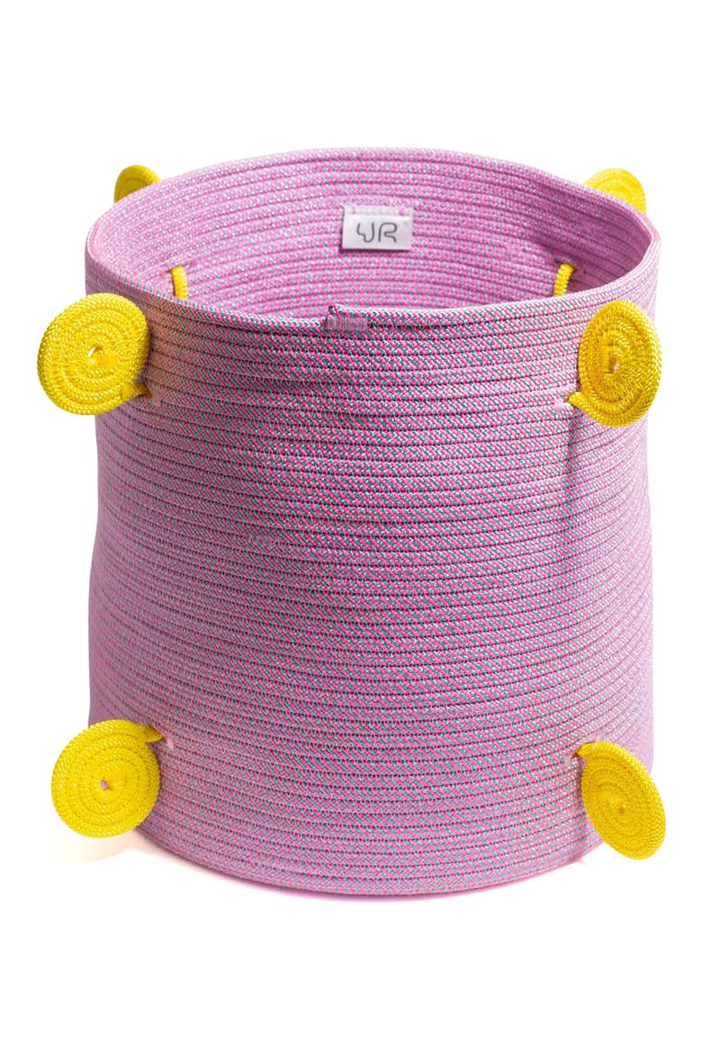 Large Spiral Storage Basket, Alternate, color, PURPLE/BLUE STRIPE YELLOW