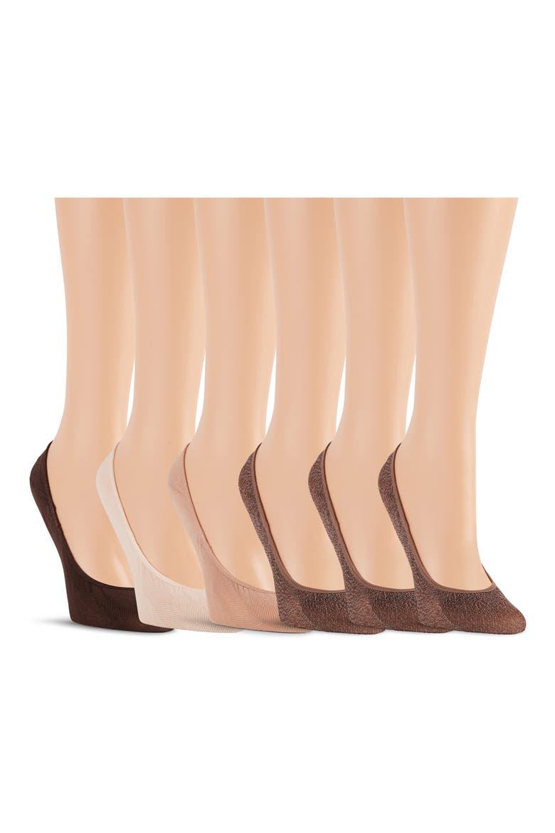 6-Pack Assorted Ballet Cut Liner Socks, Main, color, MUL6