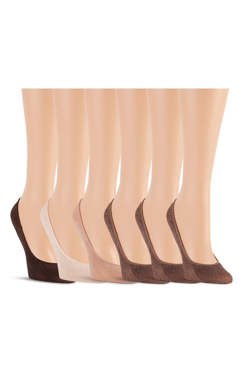 Laundry by Shelli Segal 6-Pack Assorted Ballet Cut Liner Socks, Main, color, Mul6