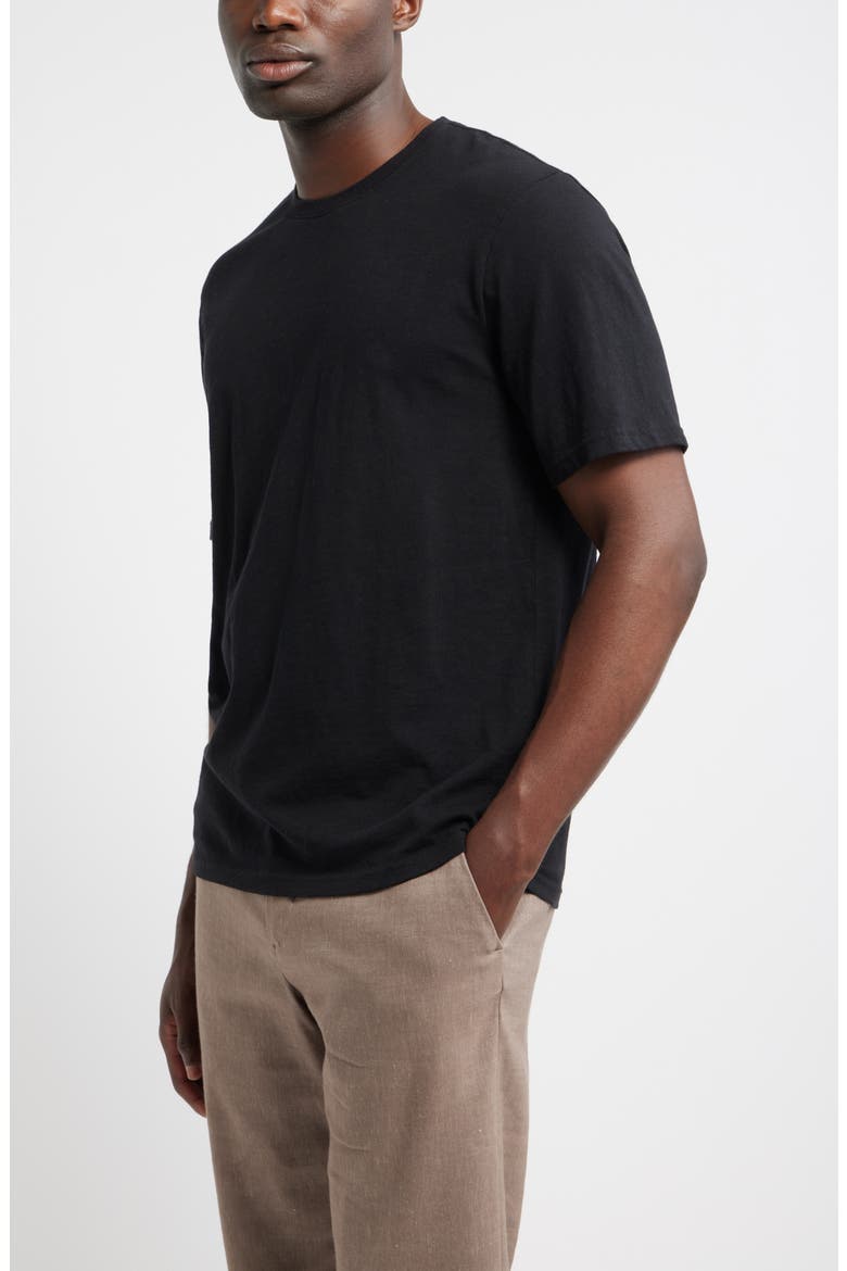 Slub Cotton Crewneck T-Shirt, Alternate, color, BLACK