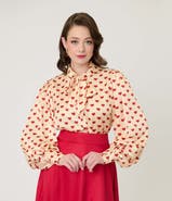 Unique Vintage Long Sleeve Neck Tie Gwen Blouse
