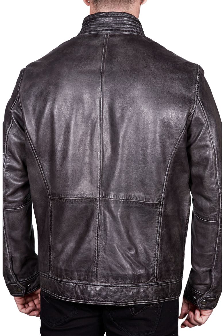 Leather Jacket, Alternate, color, CHARCOAL