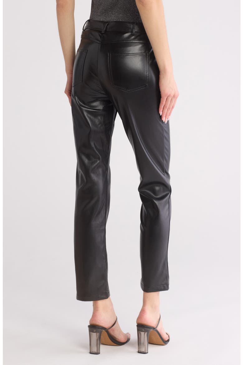 Morgan High Waist Faux Leather Pants, Alternate, color, BLACK