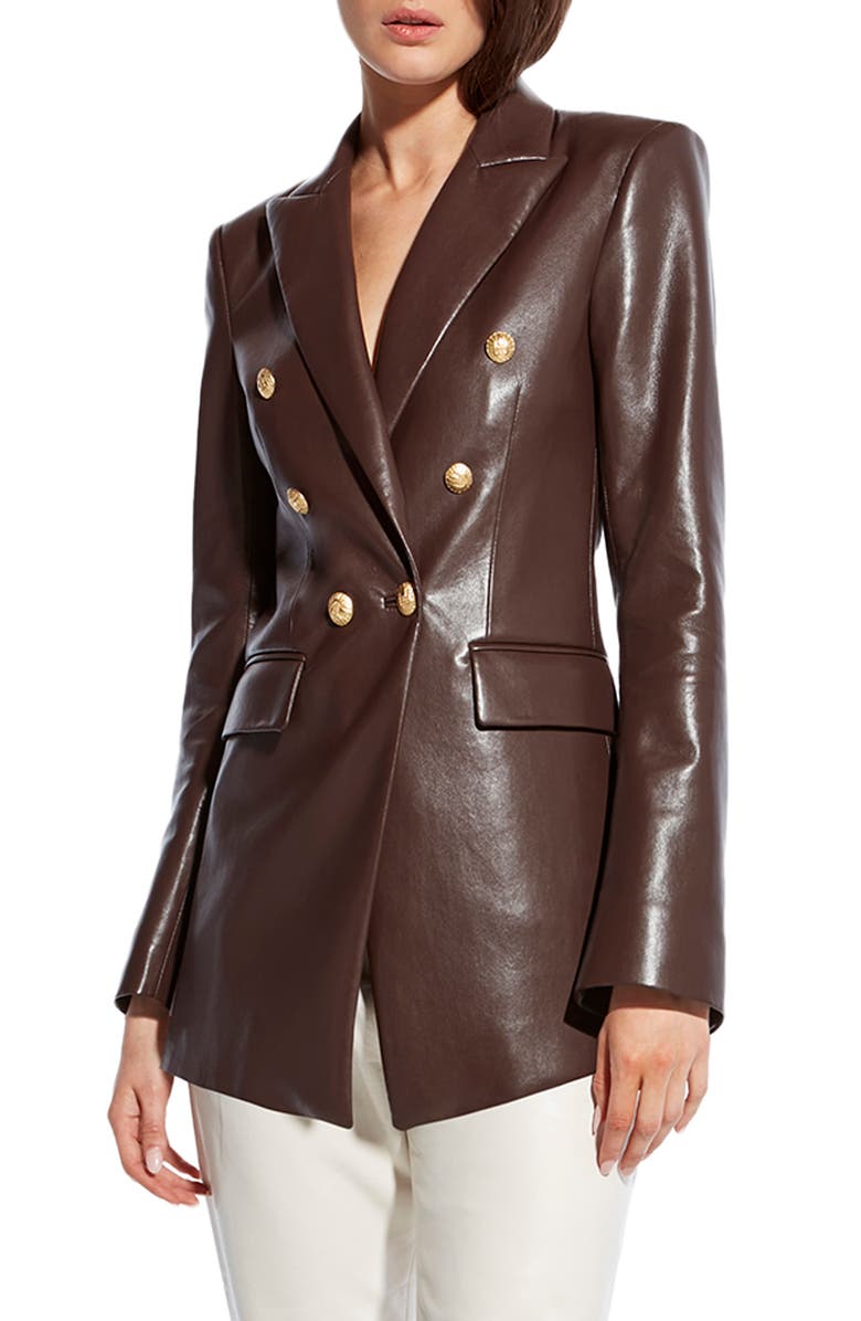 AS by DF Beck Recycled Leather Blend Blazer, Alternate, color, 